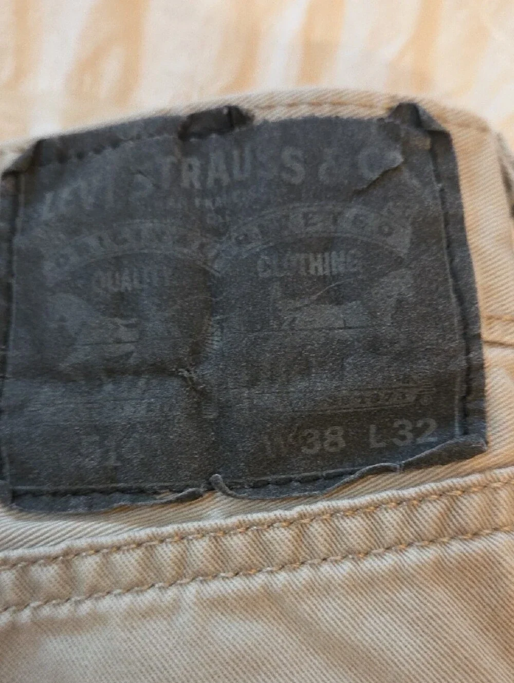 Levi's Light Khaki Straight Leg Chinos